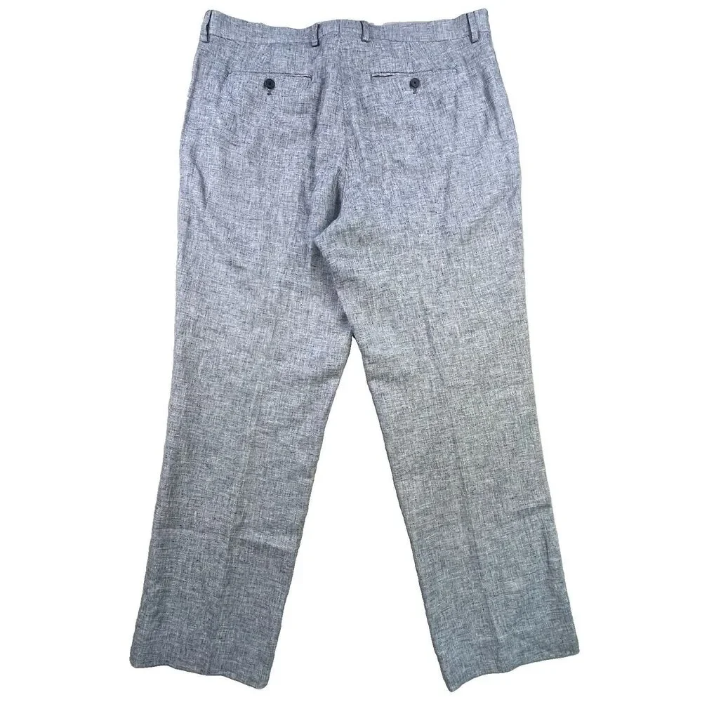 Banana Republic Linen Blend Pants Mens 32x32 Blue Slim Fit Wedding Resort Beach